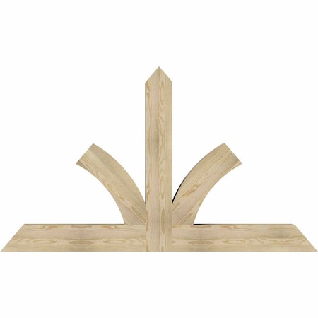 Ekena Millwork Richland Rough Sawn Timber Gable Bracket, Douglas Fir, 72"W x 42"H x 6"D x 6"F, 14/12 Pitch GBW072X42X0606RIC00RDF